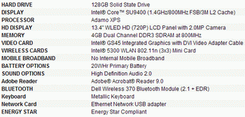 dell adamo xps config